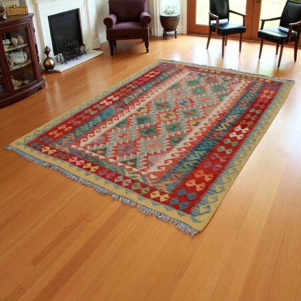 Kilim szőnyeg Chobi 249x175 kézi szövésű afgán gyapjú kilim