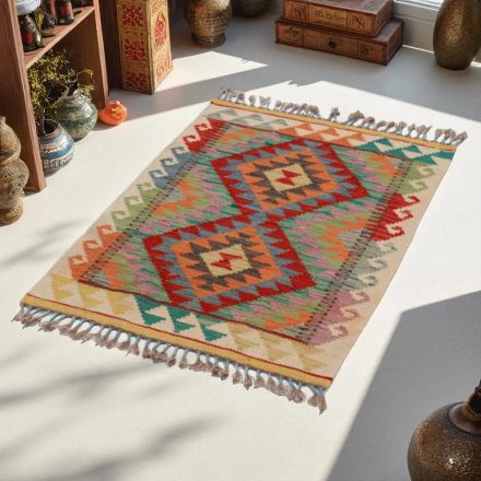 Kilim szőnyeg Chobi 88x60 kézi szövésű afgán gyapjú kilim