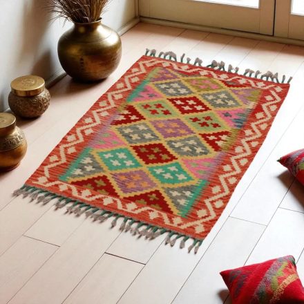 Kilim szőnyeg Chobi 65x88 kézi szövésű afgán gyapjú kilim