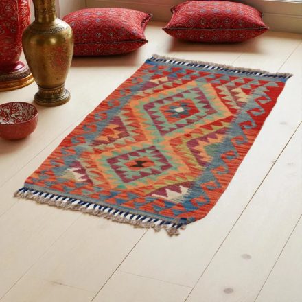 Kilim szőnyeg Chobi 91x62 kézi szövésű afgán gyapjú kilim