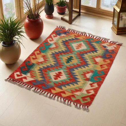 Kézi szövésű Kilim szőnyeg Chobi 63x83 afgán gyapjú kilim