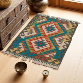   Kilim szőnyeg Chobi 85x60 kézi szövésű afgán gyapjú kilim