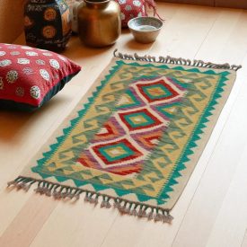   Etnikai Kilim szőnyeg Chobi 95x59 kézi szövésű afgán gyapjú kilim