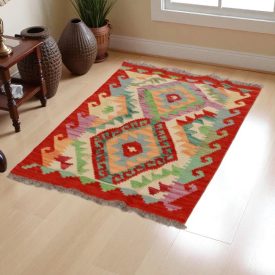   Kilim szőnyeg Chobi 67x92 kézi szövésű afgán gyapjú kilim