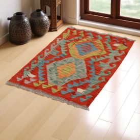   Kilim szőnyeg Chobi 63x90 kézi szövésű afgán gyapjú kilim
