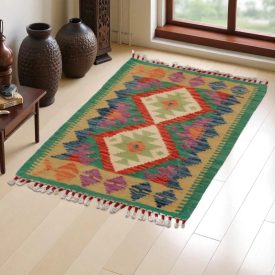   Kilim szőnyeg Chobi 90x60 kézi szövésű afgán gyapjú kilim