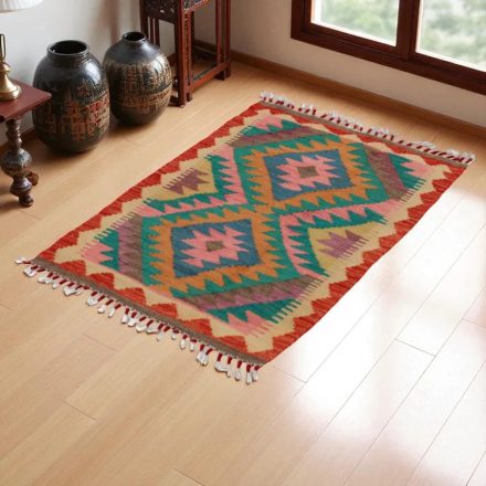 Kézi szövésű Kilim szőnyeg Chobi 62x91 afgán gyapjú kilim