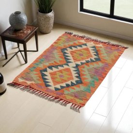   Afgán Kilim szőnyeg Chobi 59x84 kézi szövésű etnikai kilim