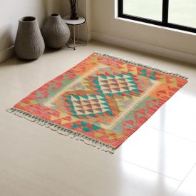   Kilim szőnyeg Chobi 74x64 kézi szövésű afgán gyapjú kilim