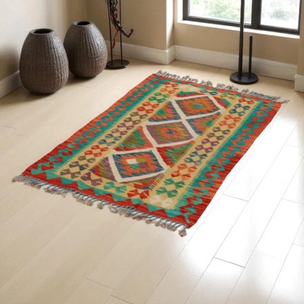 Kilim szőnyeg Chobi 77x124 kézi szövésű afgán gyapjú kilim