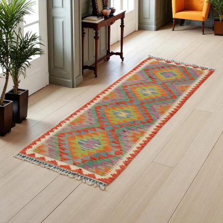 Kilim futószőnyeg Chobi 67x200 kézi szövésű afgán gyapjú kilim