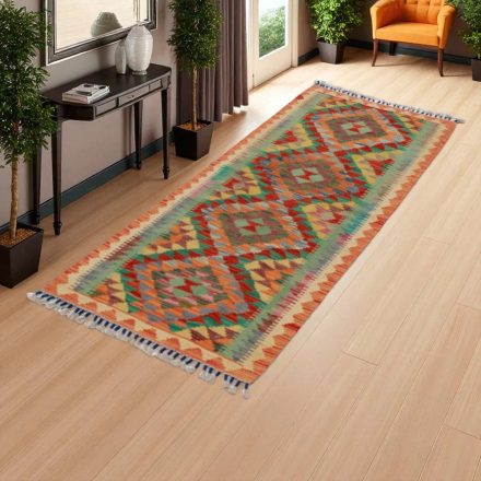 Kilim futószőnyeg Chobi 64x189 kézi szövésű afgán gyapjú kilim