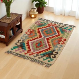   Kilim szőnyeg Chobi 62x80 kézi szövésű afgán gyapjú kilim