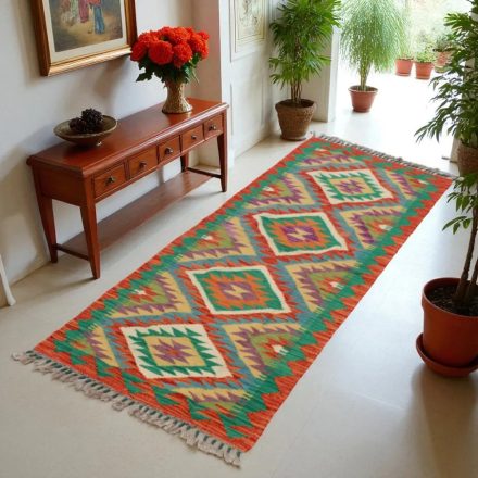 Kilim futószőnyeg Chobi 63x192 kézi szövésű afgán gyapjú kilim