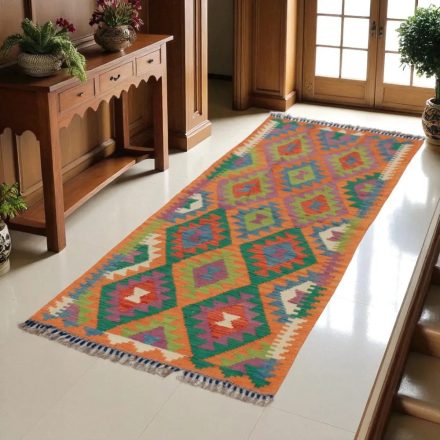 Kilim futószőnyeg Chobi 77x198 kézi szövésű afgán gyapjú kilim
