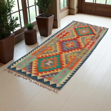 Kilim futószőnyeg Chobi 74x205 kézi szövésű afgán gyapjú kilim