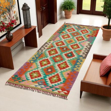 Kilim futószőnyeg Chobi 72x203 kézi szövésű afgán gyapjú kilim