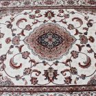 Gépi perzsa szőnyeg bézs Isfahan 140x200 klasszikus nappali vagy hálószoba szőnyeg