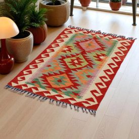   Chobi Kilim szőnyeg 123x78 kézi szövésű afgán gyapjú kilim