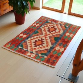   Kilim szőnyeg Chobi 114x77 kézi szövésű afgán gyapjú kilim