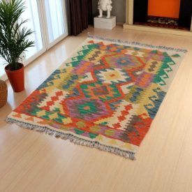   Kilim szőnyeg Chobi 83x128 kézi szövésű afgán gyapjú kilim