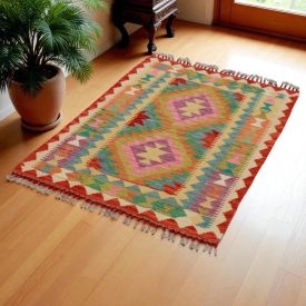   Chobi Kilim szőnyeg 122x83 kézi szövésű afgán gyapjú kilim