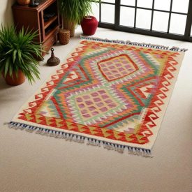   Kilim szőnyeg Chobi 115x81 kézi szövésű afgán gyapjú kilim