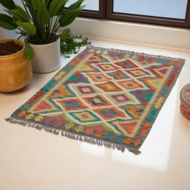   Chobi Kilim szőnyeg 119x89 kézi szövésű afgán gyapjú kilim