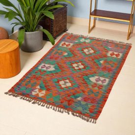   Afgán Kilim szőnyeg Chobi 135x85 kézi szövésű etnikai kilim