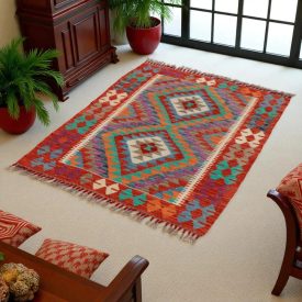   Kilim szőnyeg Chobi 89x125 kézi szövésű afgán gyapjú kilim