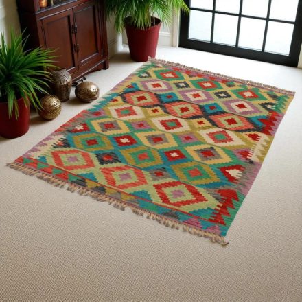 Chobi Kilim szőnyeg 147x103 kézi szövésű gyapjú kilim