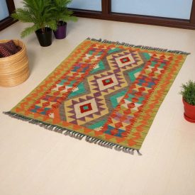   Chobi Kilim szőnyeg 118x88 kézi szövésű afgán gyapjú kilim
