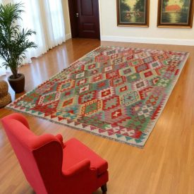   Kilim szőnyeg Chobi 253x179 kézi szövésű afgán gyapjú kilim