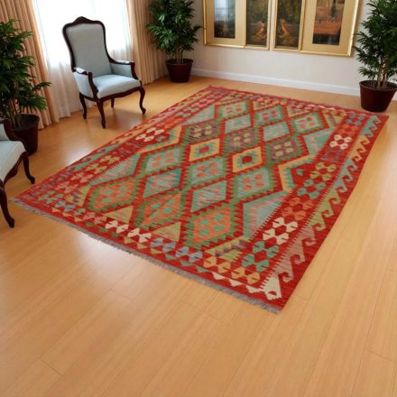 Afgán szőttes Chobi 178x249 kézi szövésű gyapjú kilim