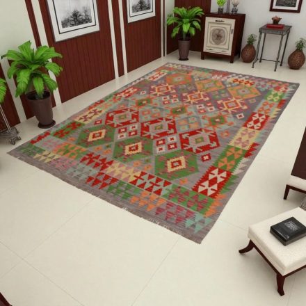 Kilim szőnyeg Chobi 257x176 kézi szövésű afgán gyapjú kilim