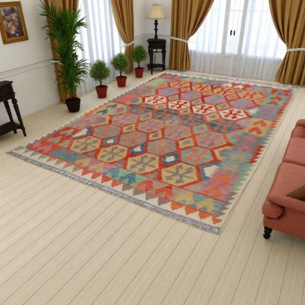 Kilim szőnyeg Chobi 203x287 kézi szövésű afgán gyapjú kilim