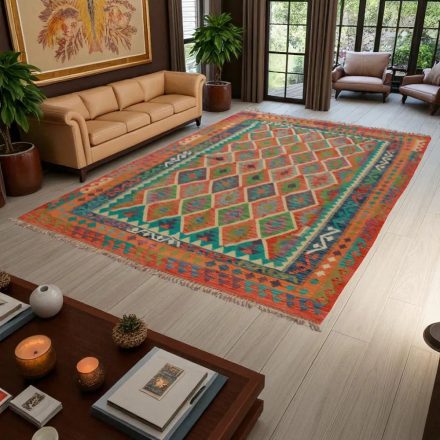 Kilim szőnyeg Chobi 207x300 kézi szövésű afgán gyapjú kilim