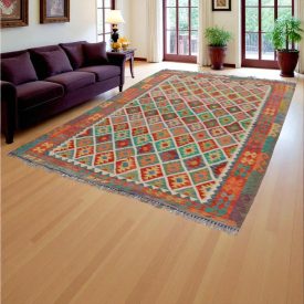   Kilim szőnyeg Chobi 209x303 kézi szövésű afgán gyapjú kilim