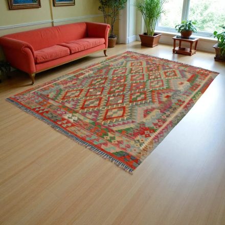 Kilim szőnyeg Chobi 201x289 kézi szövésű afgán gyapjú kilim