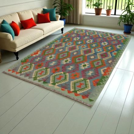 Afgán szőttes Chobi 174x258 kézi szövésű gyapjú kilim
