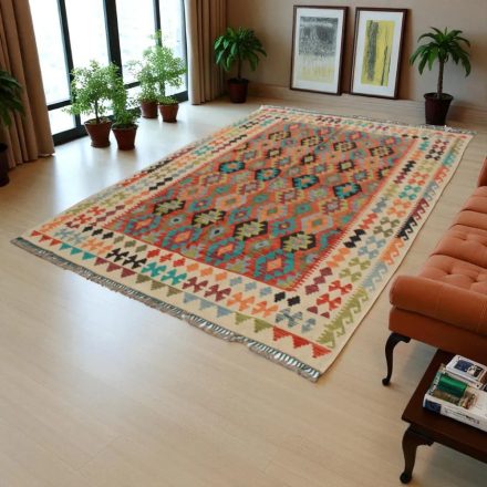 Kilim szőnyeg Chobi 205x288 kézi szövésű afgán gyapjú kilim