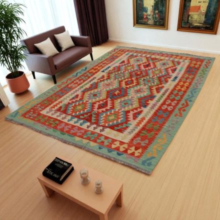 Afgán szőttes Chobi 173x248 kézi szövésű gyapjú kilim
