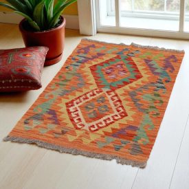  Etnikai Kilim szőnyeg Chobi 95x64 kézi szövésű afgán gyapjú kilim
