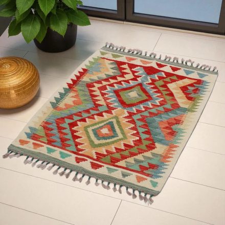 Etnikai Kilim szőnyeg Chobi 95x70 kézi szövésű afgán gyapjú kilim