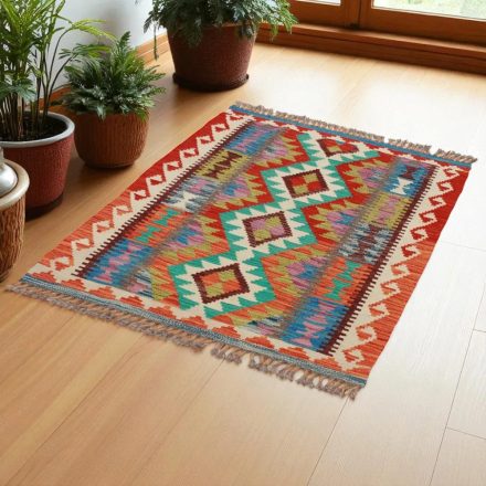 Chobi Kilim szőnyeg 126x88 kézi szövésű afgán gyapjú kilim