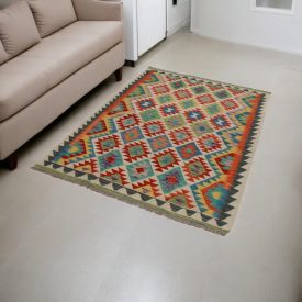   Kézi szövésű Kilim Chobi 131x181 afgán gyapjú Kilim szőnyeg