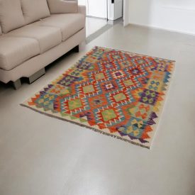   Gyapjú Kilim szőnyeg Chobi 131x174 kézi szövésű afgán Kilim