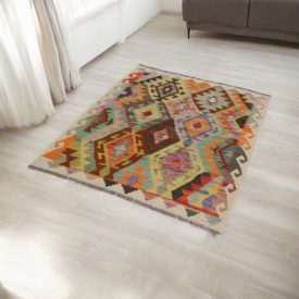   Afgán Kilim szőnyeg Chobi 110x146 etnikai kézi szövésű Kilim