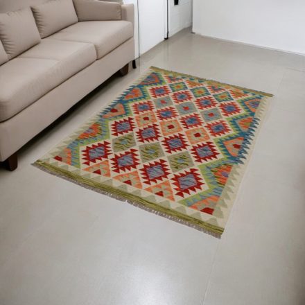 Gyapjú Kilim szőnyeg Chobi 122x180 kézi szövésű afgán Kilim