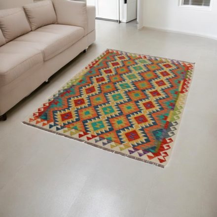 Kézi szövésű Kilim Chobi 133x182 afgán gyapjú Kilim szőnyeg